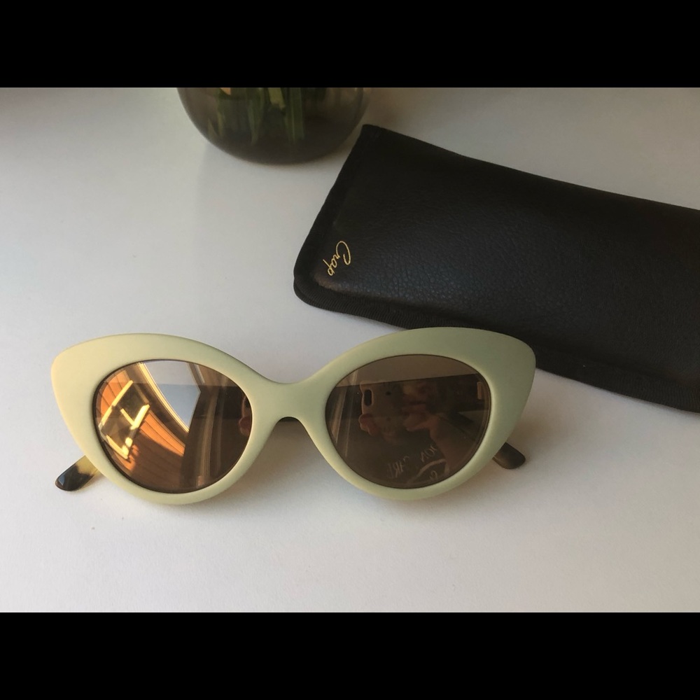 crap eyewear cat eye avocado tortoise sunglasses